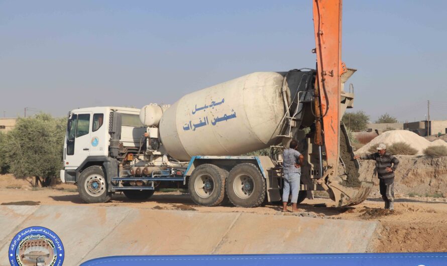 مجبل شمس الفرات ينهي المرحلة الثانية من صب مصرف وادي منكلان في الخط الشرقي