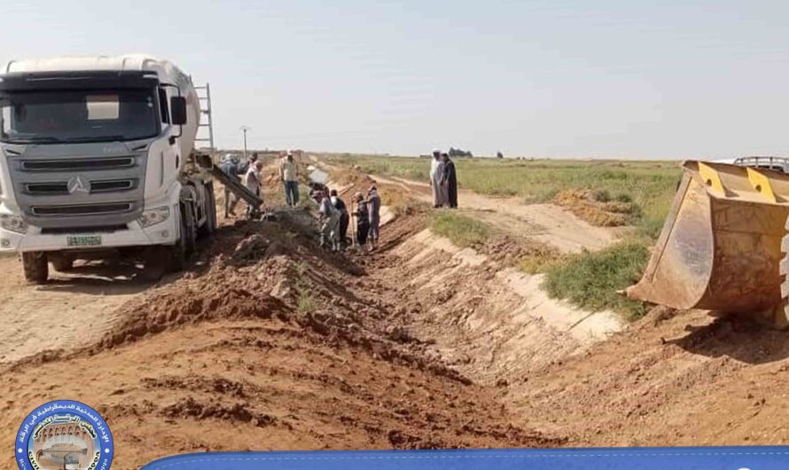 مجبل شمس الفرات يساهم في تأهيل وترميم قناة الاستزراع في مزرعة اليمامة