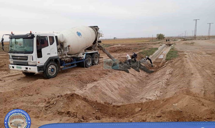 مجبل شمس الفرات ينهي أعمال الصب في 3 مواقع مختلفة لصالح لجنة الزراعة والري