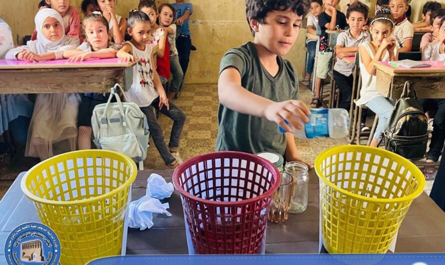 تنظيم نشاط توعوي ضمن إحدى رياض الأطفال عن إعادة تدوير النفايات