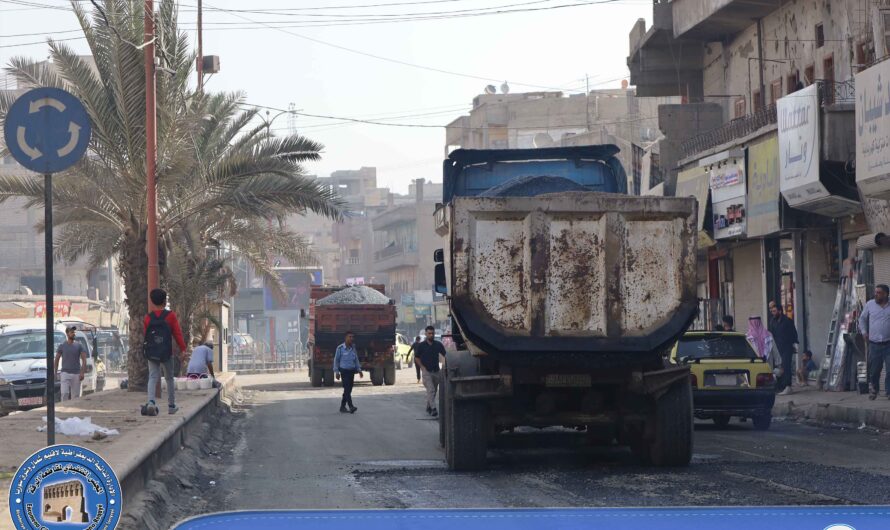 المباشرة بتعبيد الشارع الممتد من دوار النعيم حتى دوار الدلة