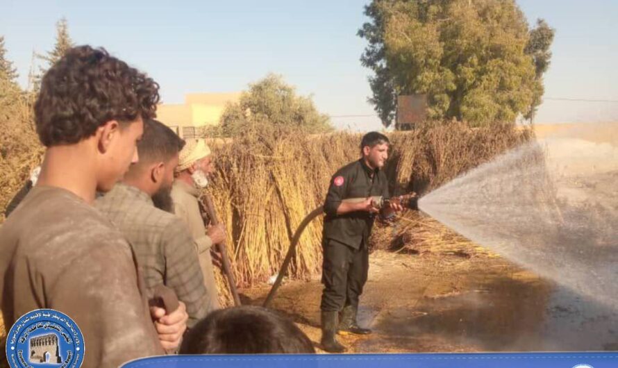 إخماد حريق نشب في محصول سمسم في الجهة الشرقية لمنطقة الكرامة