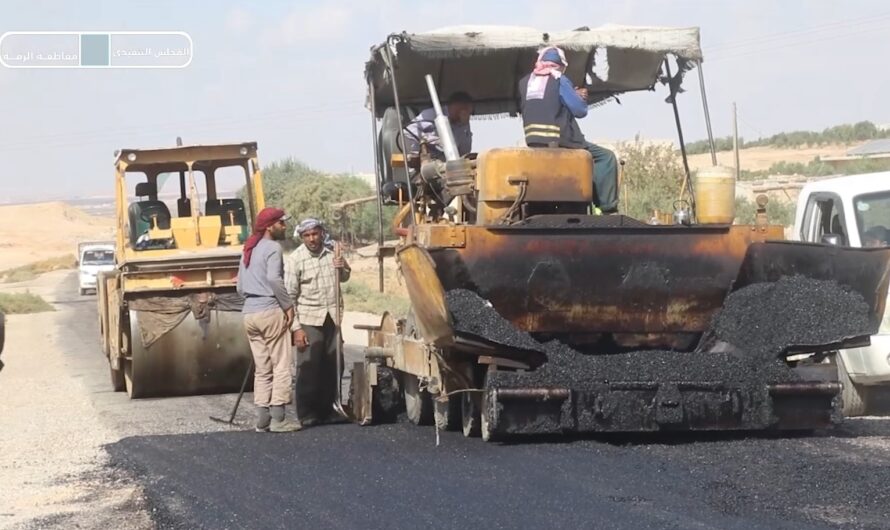 تعبيد وإصلاح الطرق المتضررة ضمن حدود بلدية الرشيد