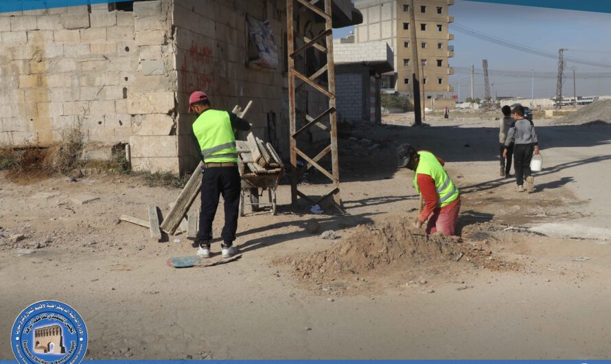 جانب من أعمال دائرة الأشغال العامة خلال الفترة الحالية